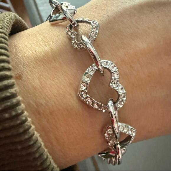 Swarovski Crystal Silver Heart Bracelet - Picture 1 of 9